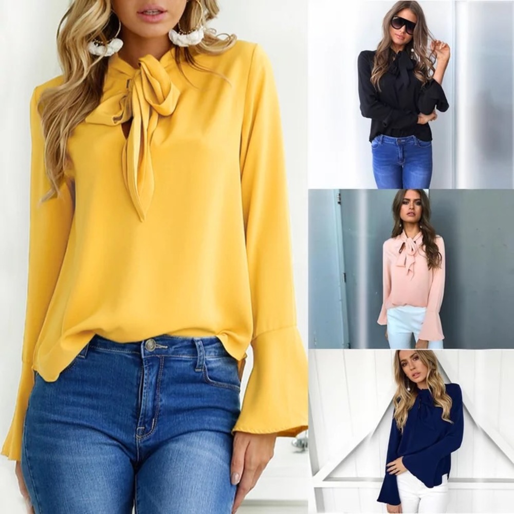 Yellow top with bow - Picture 1 of 7